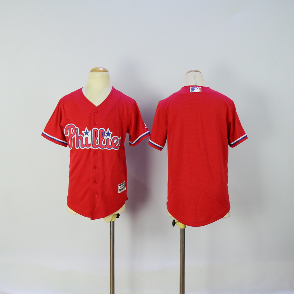 Youth Philadelphia Phillies Blank Red MLB Jerseys